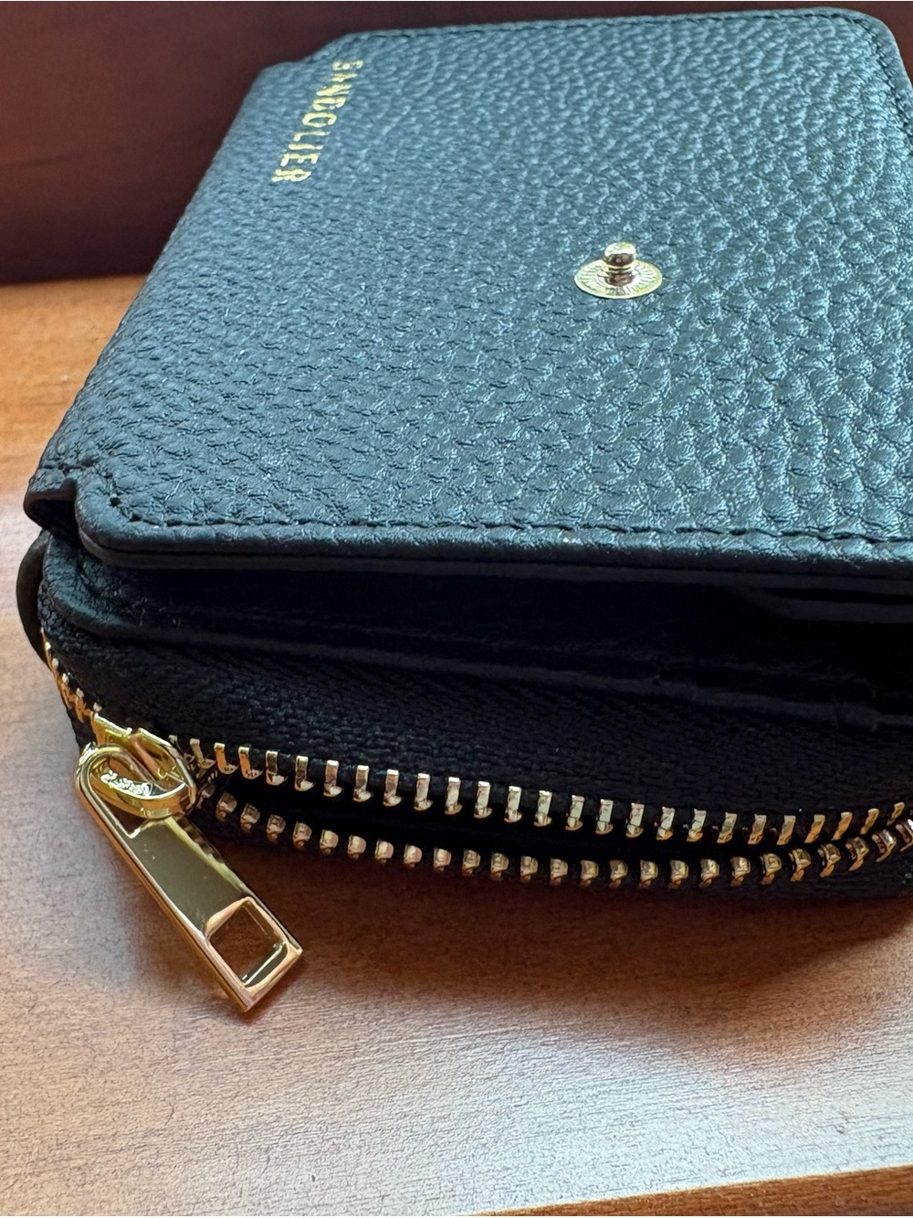 Bandolier Black Pebbled Leather Card & Key Holder with Gold Hardware - Picture 5 of 5